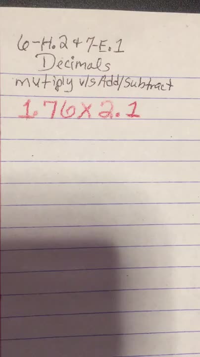 DECIMALS- Multiply v/s Add- VIDEO1of2