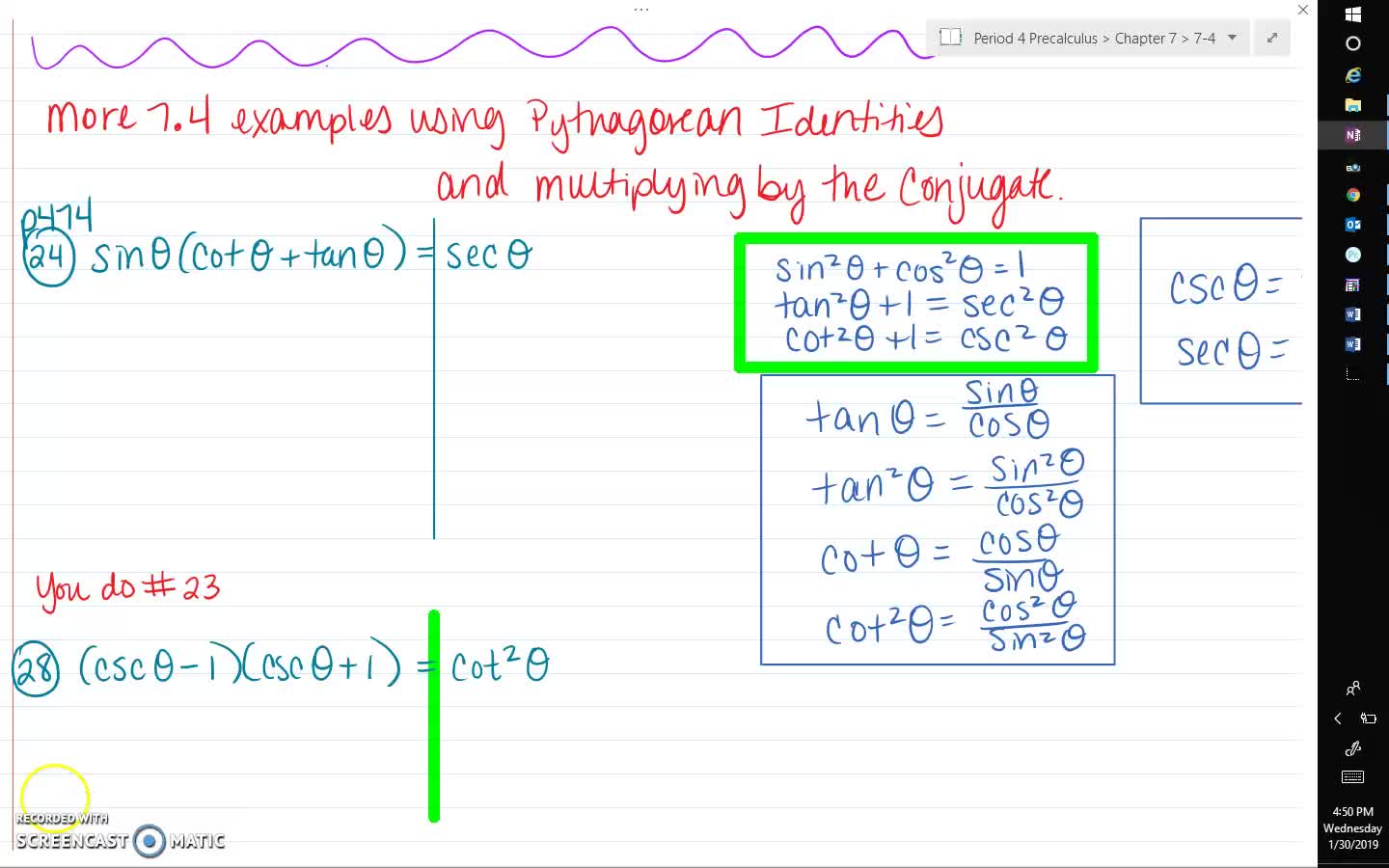 Verifying Trig  Identities