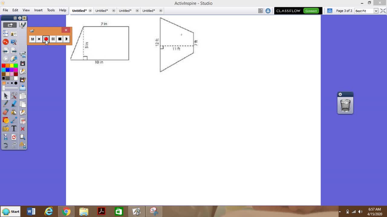 7th Grade Area of Trapezoid