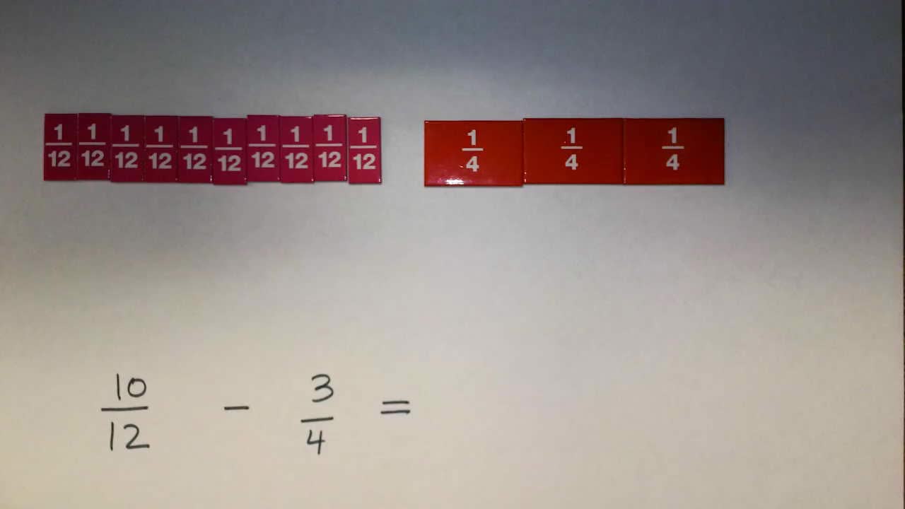 Subtract Fractions Within Whole by Changing One