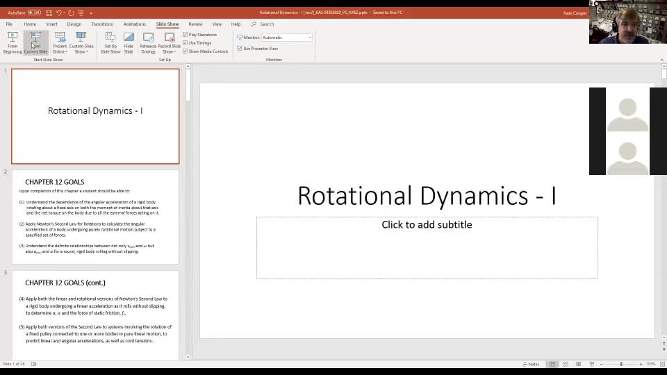 Physics 2 Rotational Dynamics Lecture 1