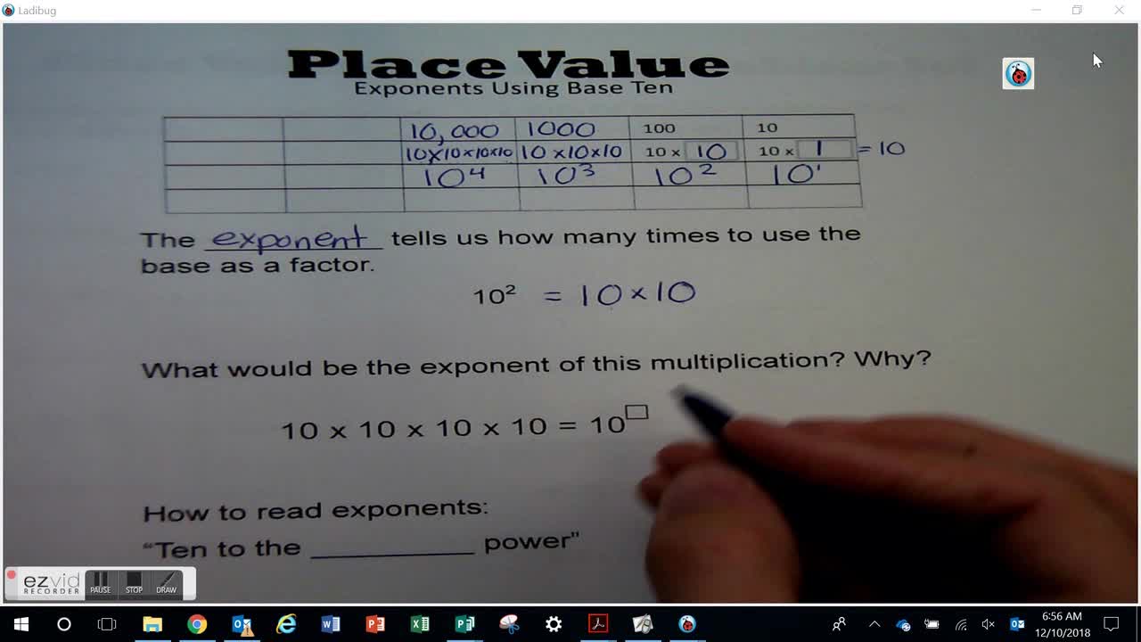 Exponents Using Base Ten Day 50