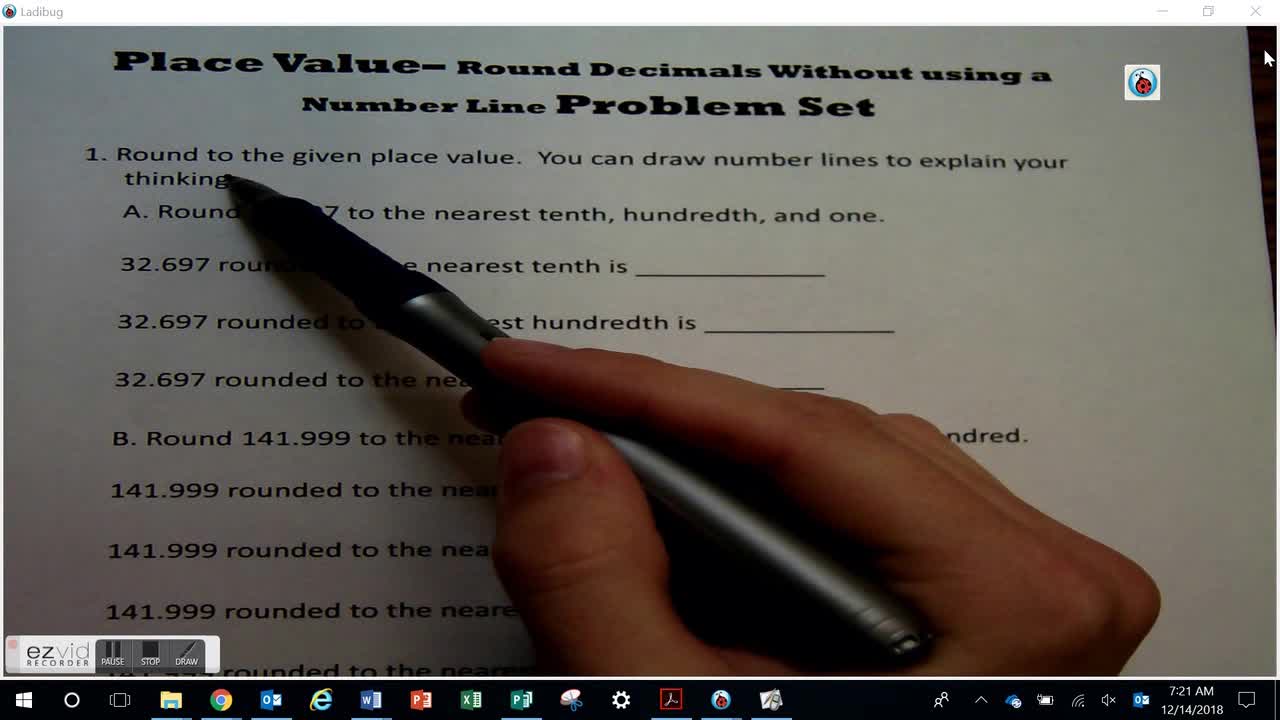 Round Decimals Without using a Number Line Day 53