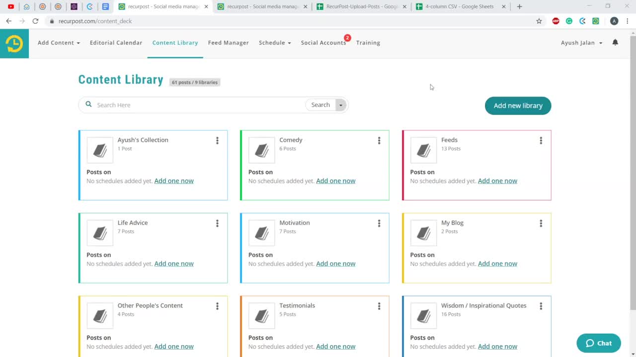 Add content to recurpost via CSV