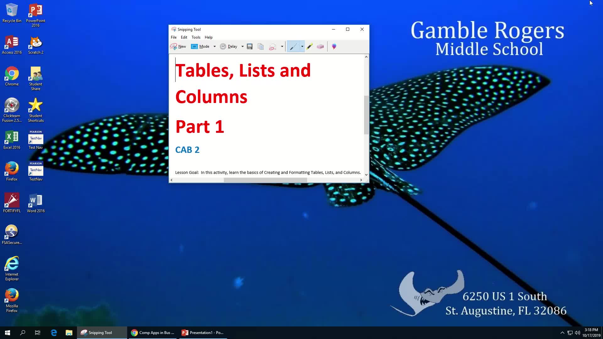 Tables, Lists, Columns Part 1