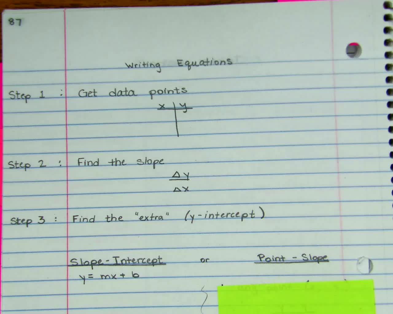 Writing Linear Equations