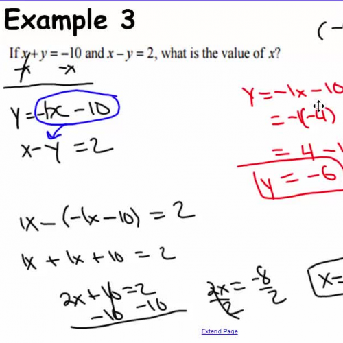 Solving a linear system of equations III (Substitution)