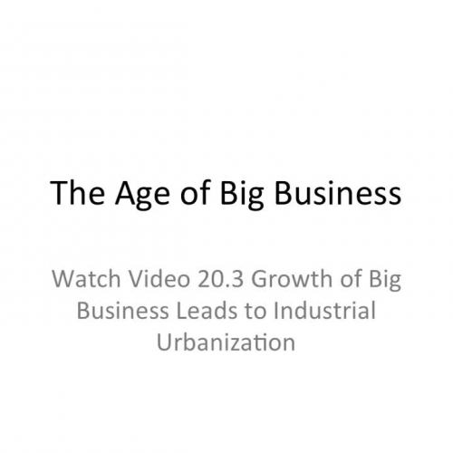 The Age of Big Business