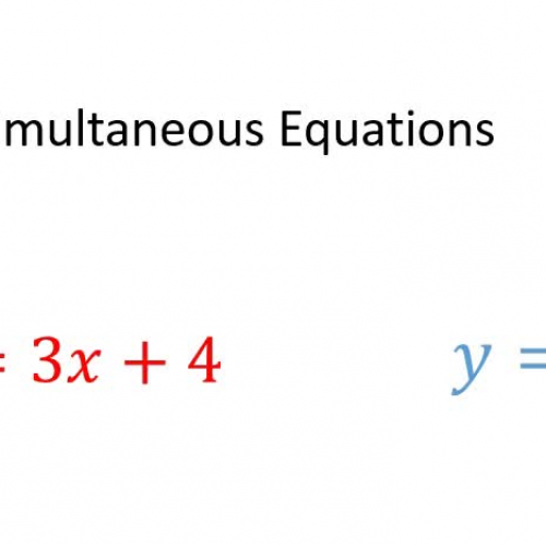 Simultaneous Equations (Substitution)