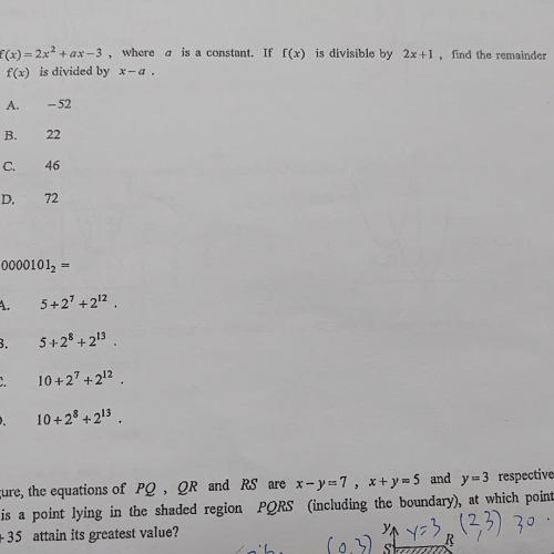 CE11 Q40, 41 (polynomial, binary numbers )