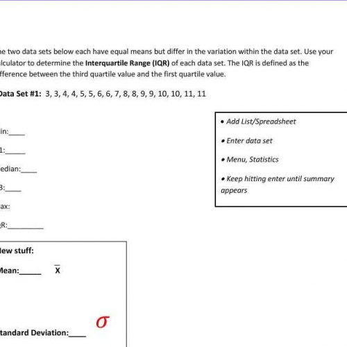 Standard Deviation Ticket