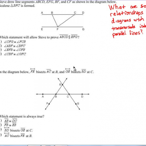 Angle Proofs Regents Exam