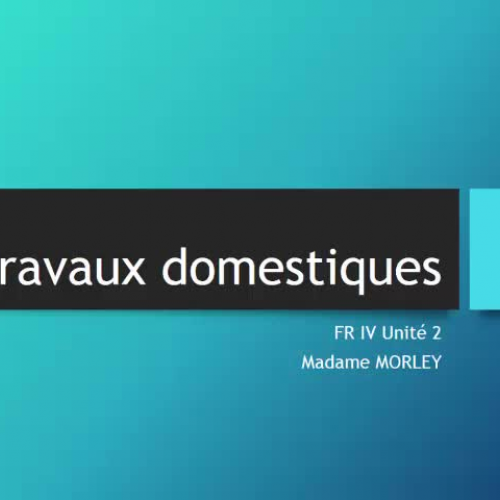 Les travaux domestiques