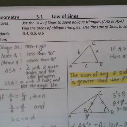 Trig 3.1 Video #2:  Law of Sines (Ambiguous Case)