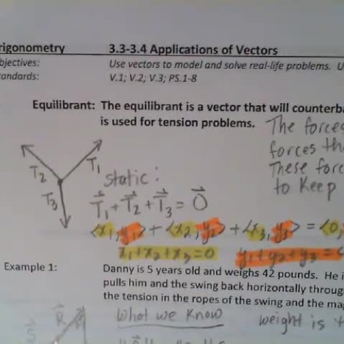 Trig 3.3-3.4 Applications Video #3:  Incline