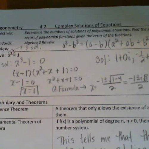 Trig 4.2 Video #2:  Using Complex Zeros